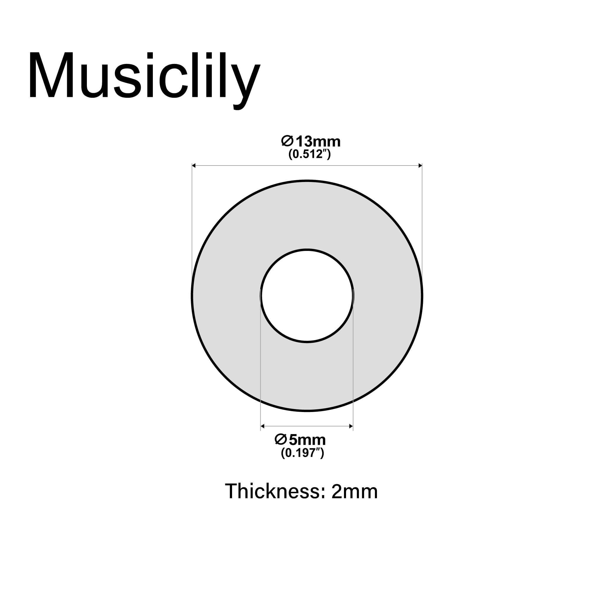 Musiclily Basic Guitar Strap Button Felt Washers, White (Set of 20)